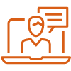Person chatting laptop icon